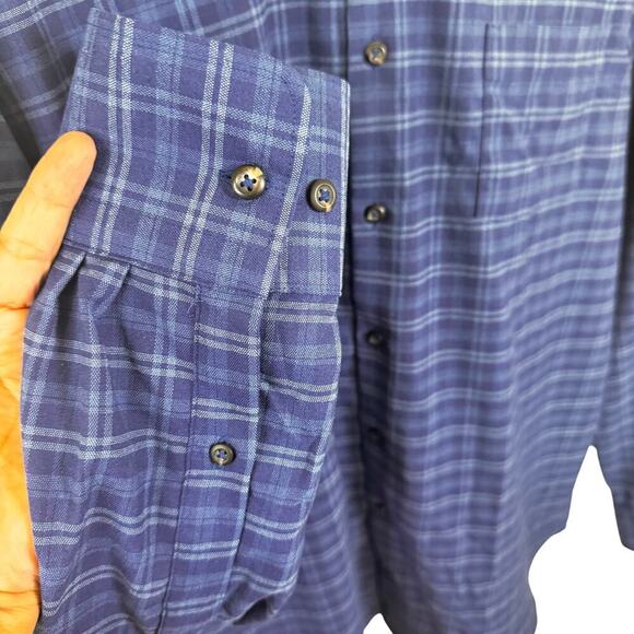 PETER MILLAR Men’s Long sleeve Blue Plaid Button Down Collared Shirt Sz L - Picture 4 of 12
